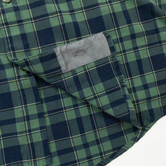 Club Ride Pearl Snap Shirt Men's Medium Green Plaid Outdoor Cycling Stretch - Picture 7 of 16